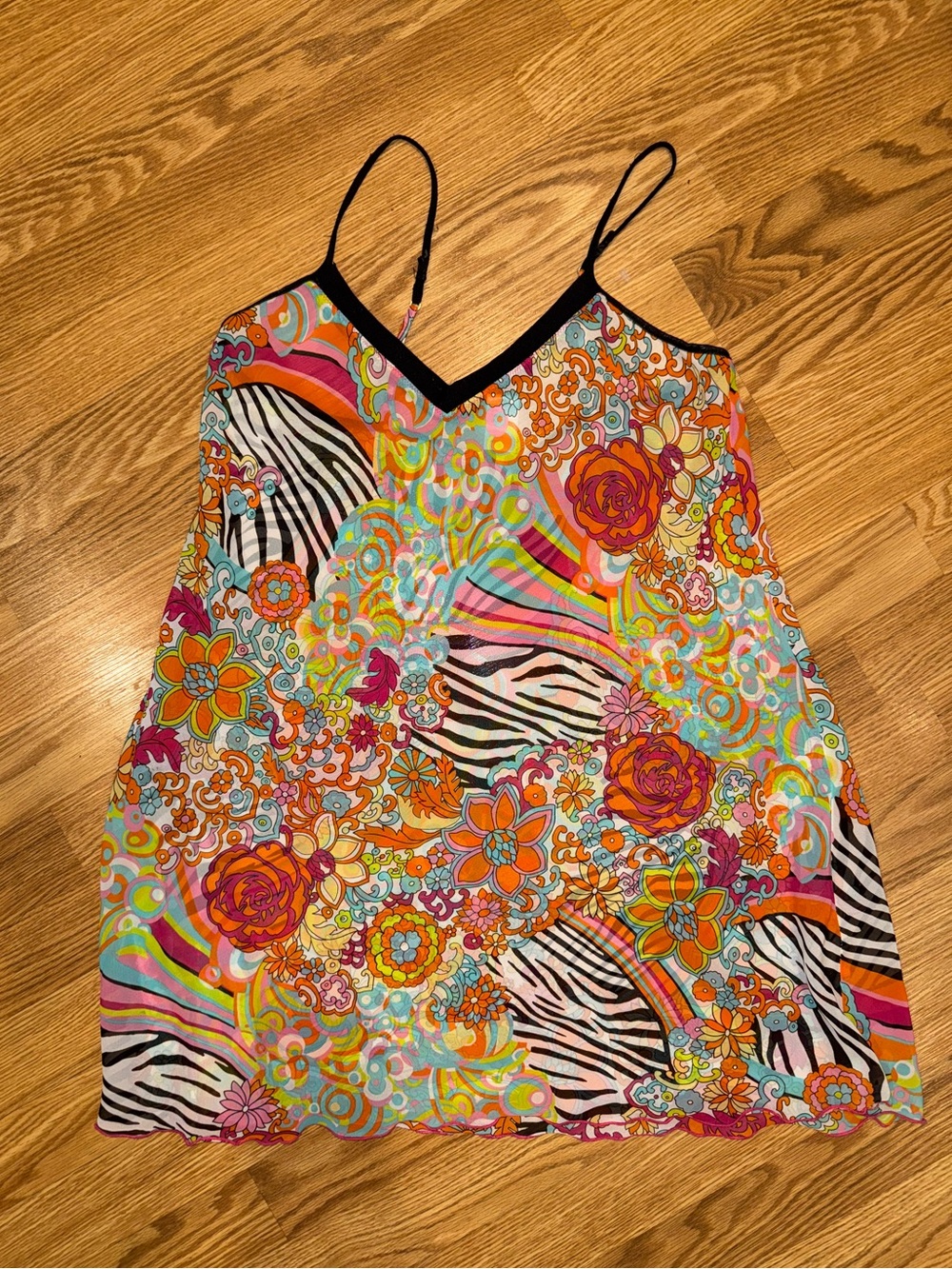 Josie by Natori Sheer Print Chemise Slip nightgown